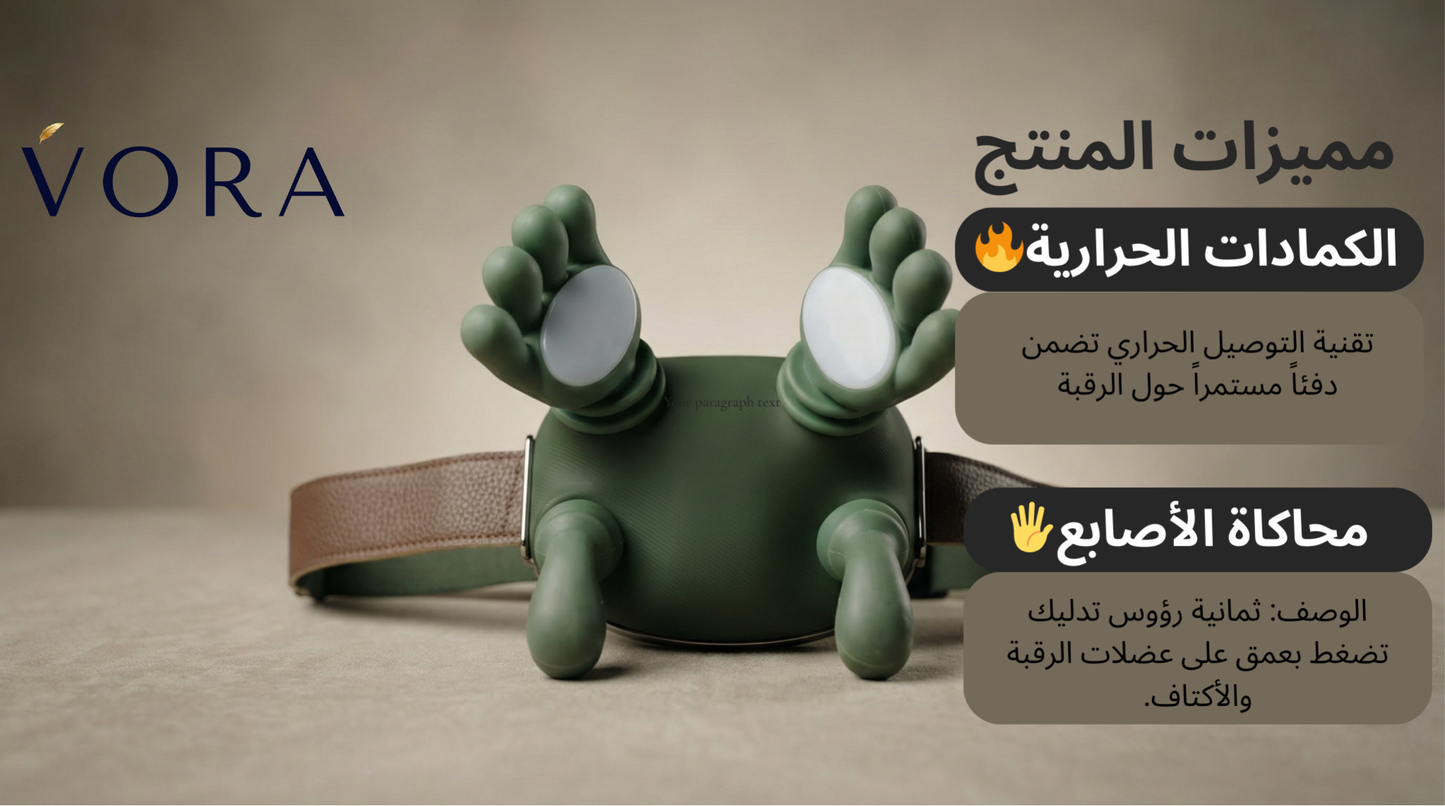 جهاز فورا الاحترافي لتدليك الرقبة والأكتاف - VORA 4D Massager